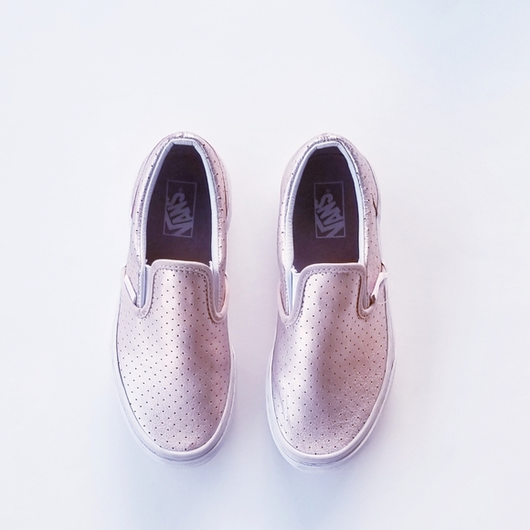 Vans Other - VANS Girls Slip ons Asher Sneakers Rose Gold